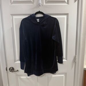 Chico's Zenergy Navy Blue Velour hoodie tunic